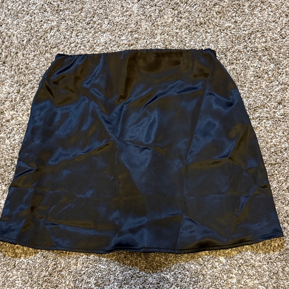 Classic Black Satin Mini Skirt - Women